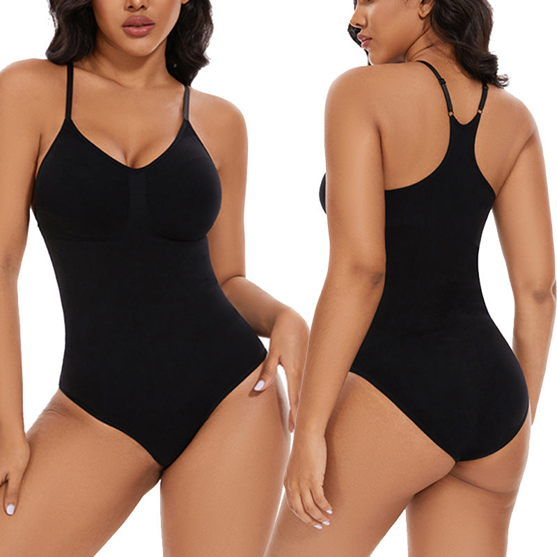 Waist cinching abdominal shaping waist cinching hip lifting seamless triangular jumpsuit
