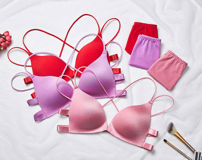 Fashion Floral Print Bra Front Buckle Underwear Seamless Cross Back Women Push Up Bras