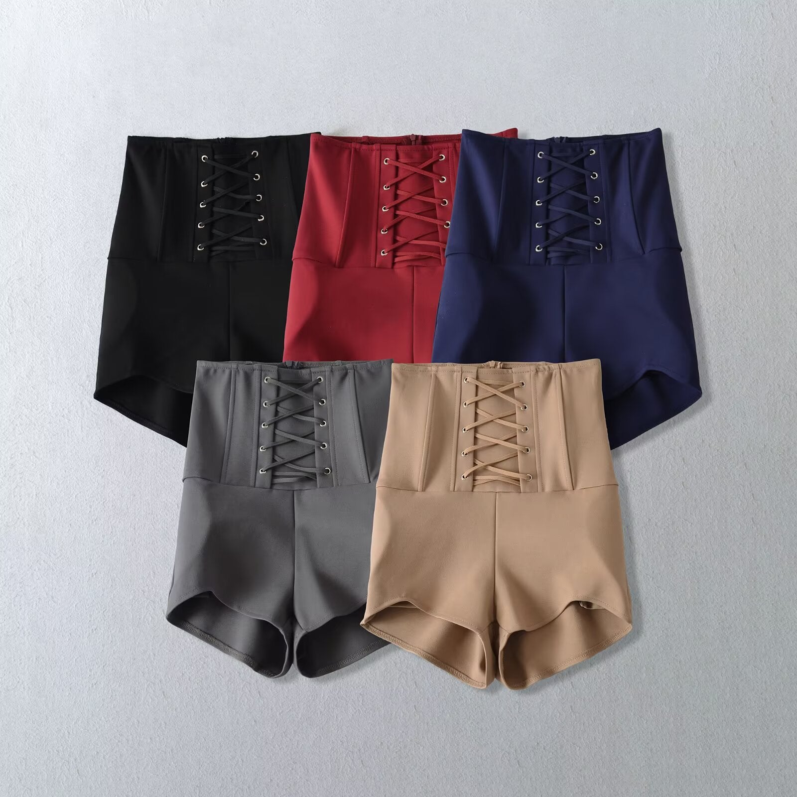 High waisted zip up shorts