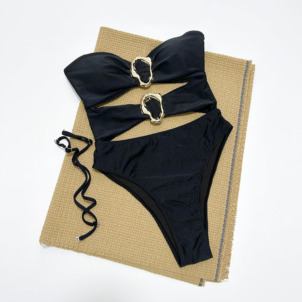 One-Piece Swimsuit Women Bikini  Ladies Sexy Solid Color Swimwear Wholesale Bikini