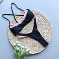 Style Bikini Set with Splicing Design for Women