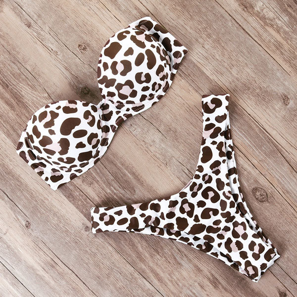 RUUHEE Bikini Swimwear Women Swimsuit  Leopard Brazilian Bikini Set Push Up Bathing Suit Female Summer Beach Wear Biquini