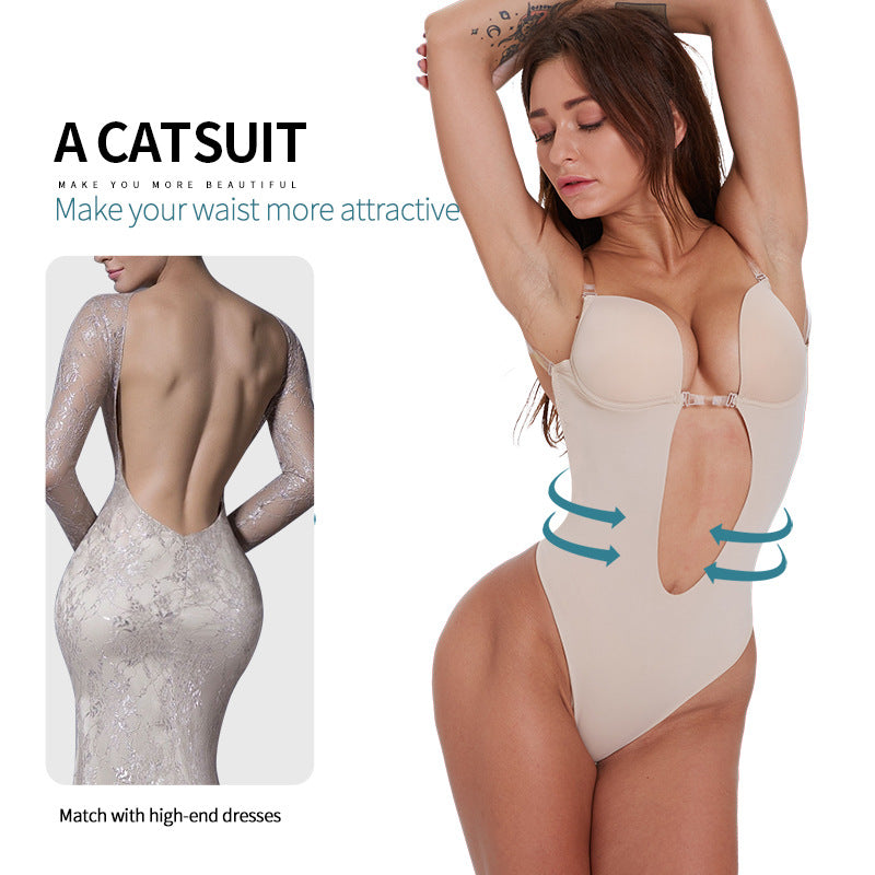 Strap Invisible Bra Steel Circle Gathering Breastless Backless Court Underwear Wedding Dress Evening Dress Seamless Body Underwear