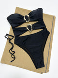 One-Piece Swimsuit Women Bikini  Ladies Sexy Solid Color Swimwear Wholesale Bikini