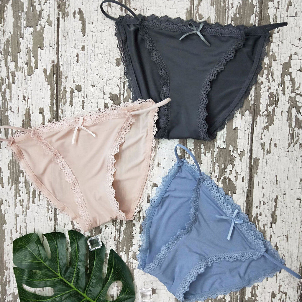New Bikini Women's Underwear Quick drying Ribbons Underwear Ice Silk Traceless Lace Simple and Comfortable