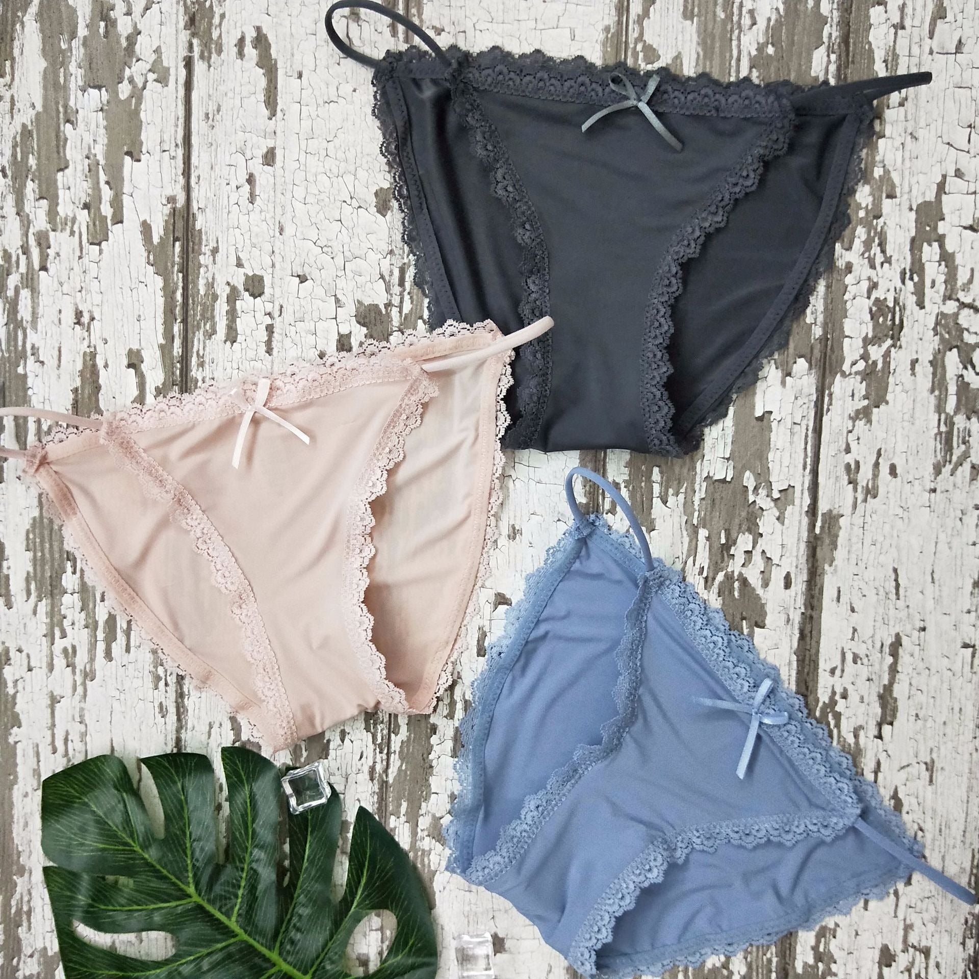New Bikini Women's Underwear Quick drying Ribbons Underwear Ice Silk Traceless Lace Simple and Comfortable