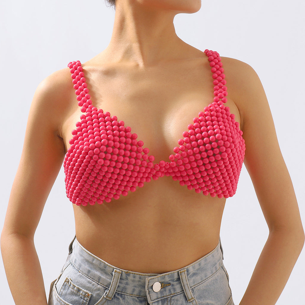 European and American personality sexy bikini pearl sling beach vacation beaded fashionable modern chest ornament