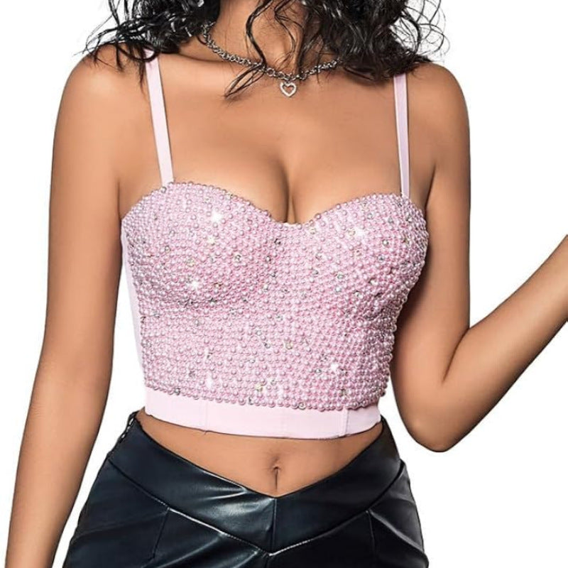 Strap Camisole Inner Wear Shaping Trendy Women's Strap Beaded and Studded