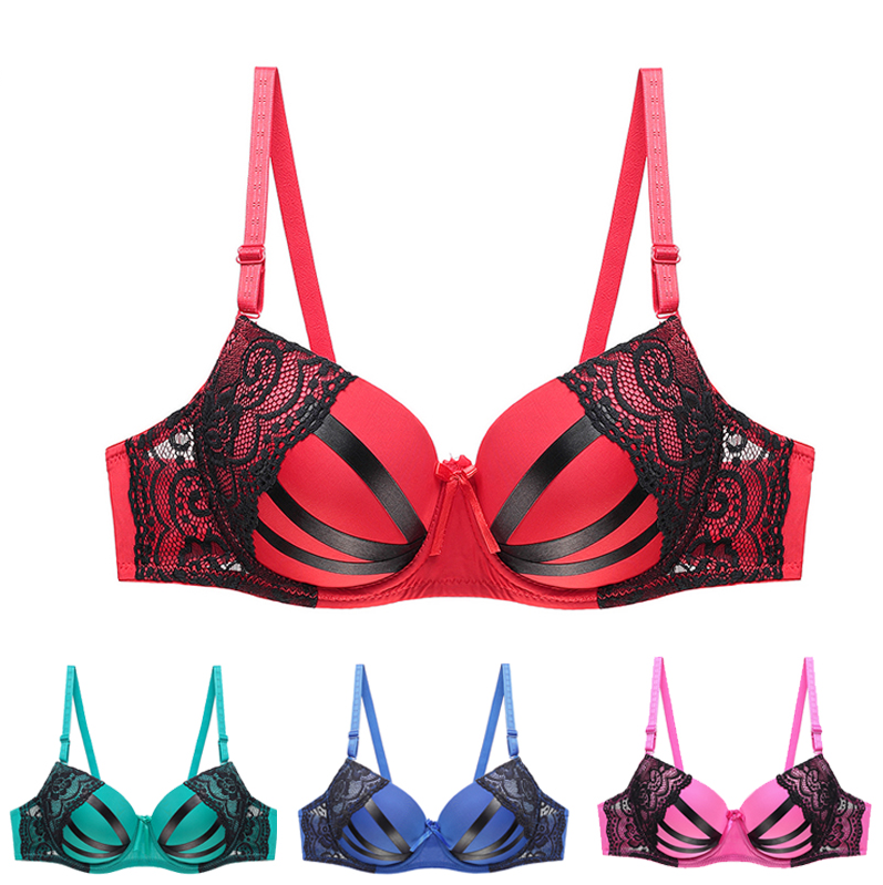 Julexy Push Up Women Bras Sexy Lace Underwear B C Cup Brassiere Padded Bralette Underwire soutien gorge femme