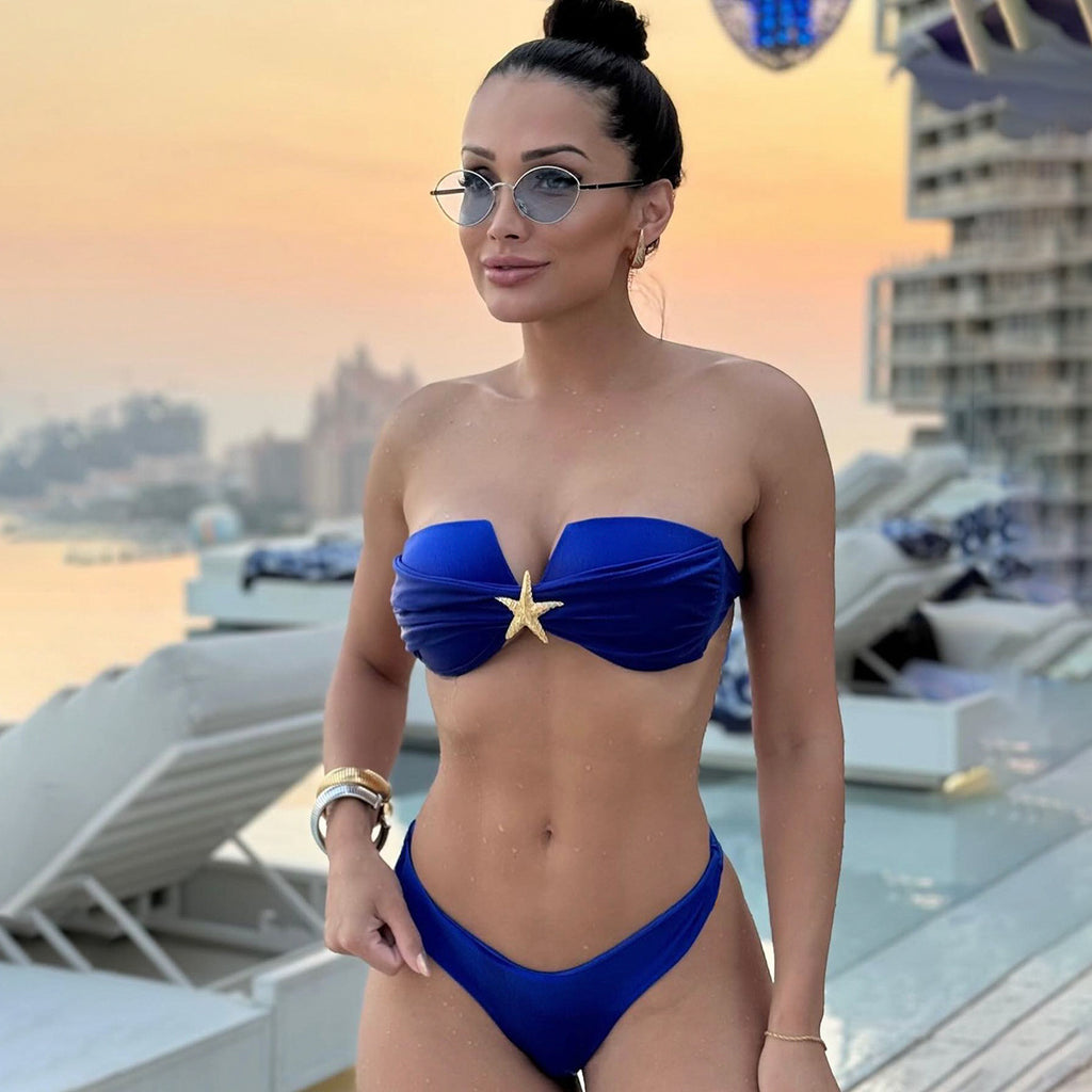 Sexy Bikini Spaghetti Strap Patchwork Two-Piece Women's Swimsuit