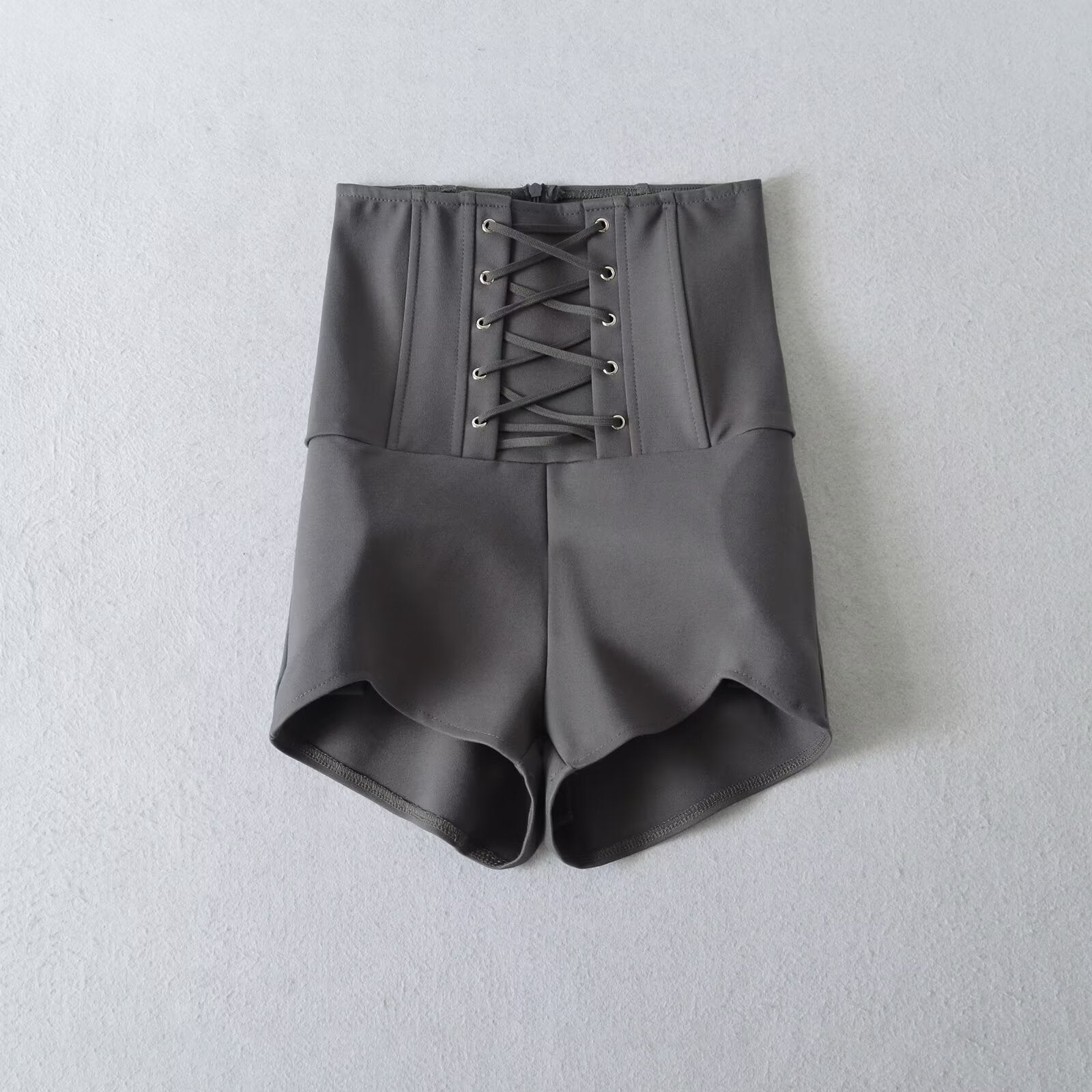 High waisted zip up shorts