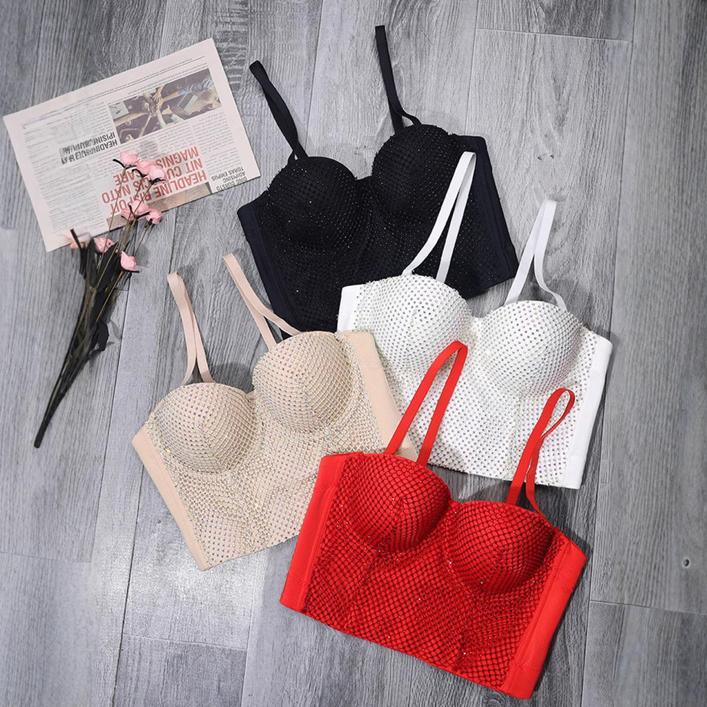 Mesh Backless Elastic Shaping Bustier with Exposed Navel and Strapless Design