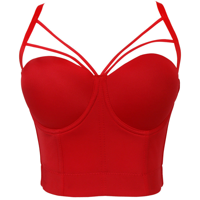 Sexy Backless Camisole with Steel Ring Shaping Bra for Women