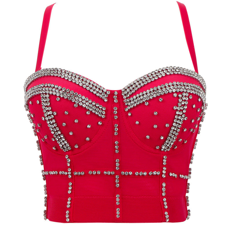 Shaping Outerwear Bra Beaded Sequined Performance Wear Gathered