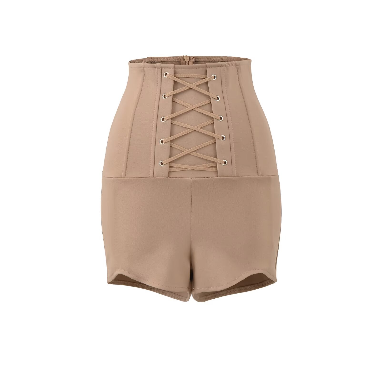 High waisted zip up shorts