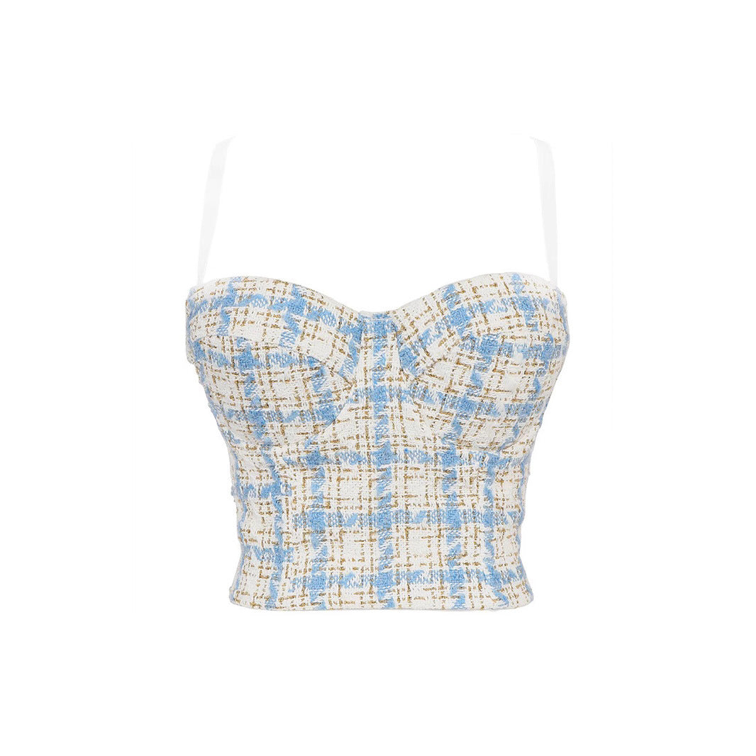 Women's Outerwear Checkerboard Shaping Bra Design Sense Unique High-Grade