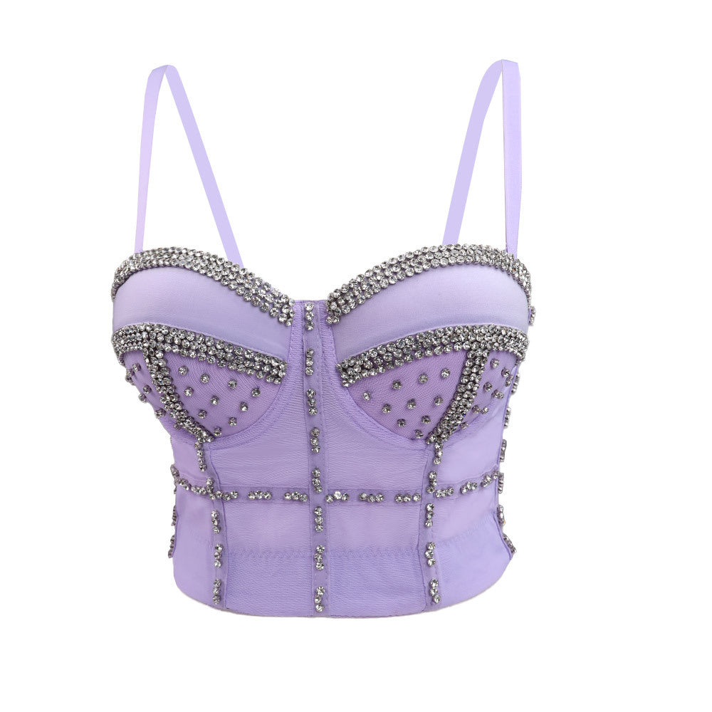 Shaping Outerwear Bra Beaded Sequined Performance Wear Gathered