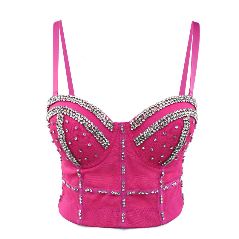 Shaping Outerwear Bra Beaded Sequined Performance Wear Gathered
