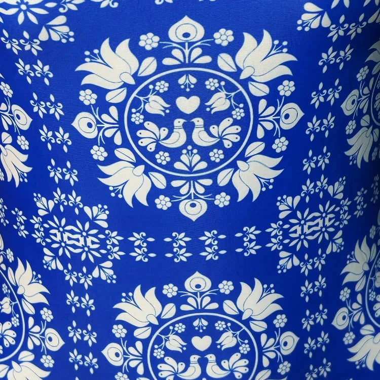 Vintage  Printed One Piece Swimsuit and Skirt  Handmade 3D Flower Vacation Bikini Women Beachwear  Luxury Bathing suit
