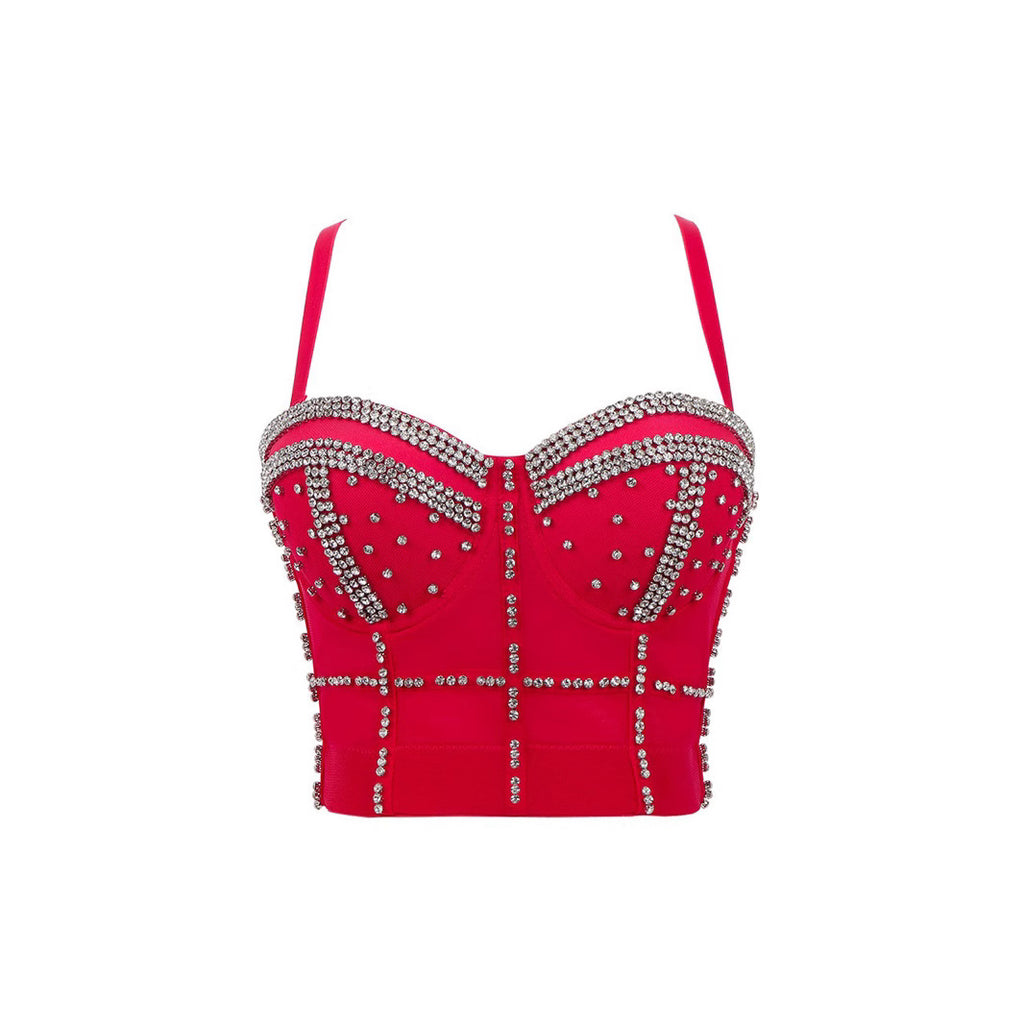 Shaping Outerwear Bra Beaded Sequined Performance Wear Gathered