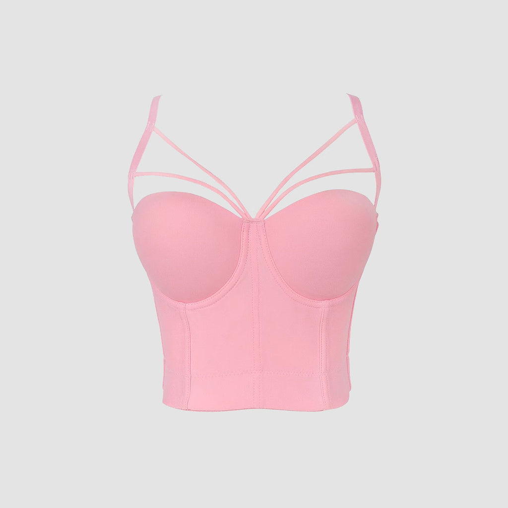 Sexy Backless Camisole with Steel Ring Shaping Bra for Women