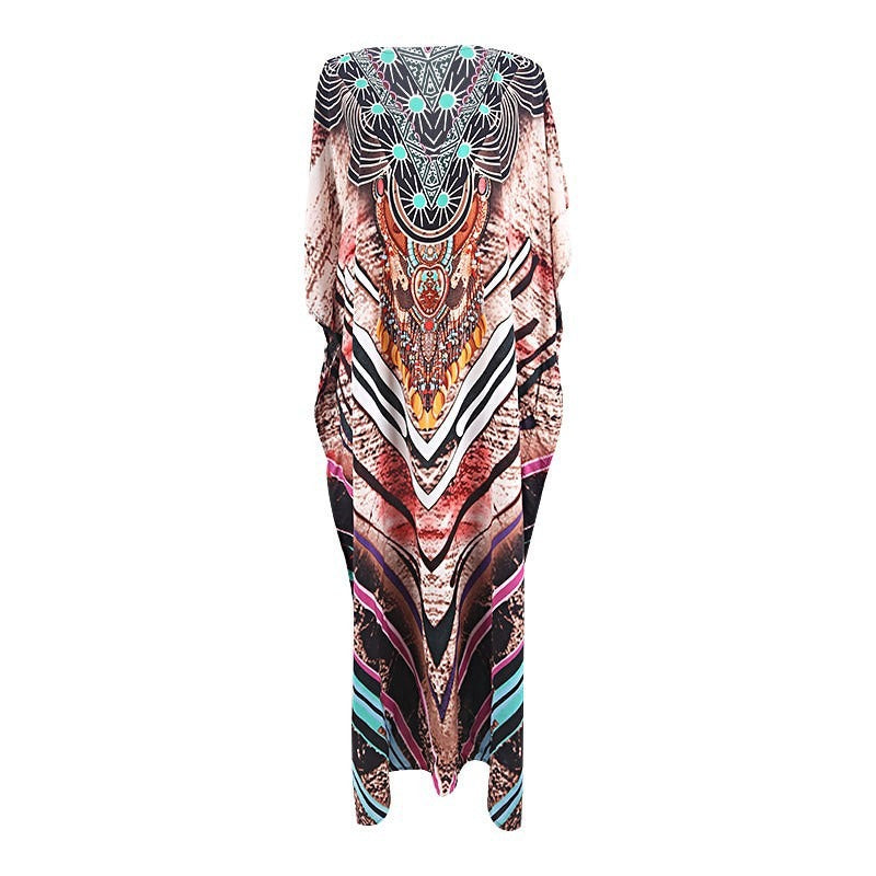 Cotton Beach Cover-Up Shirt | Boho Print Beachwear