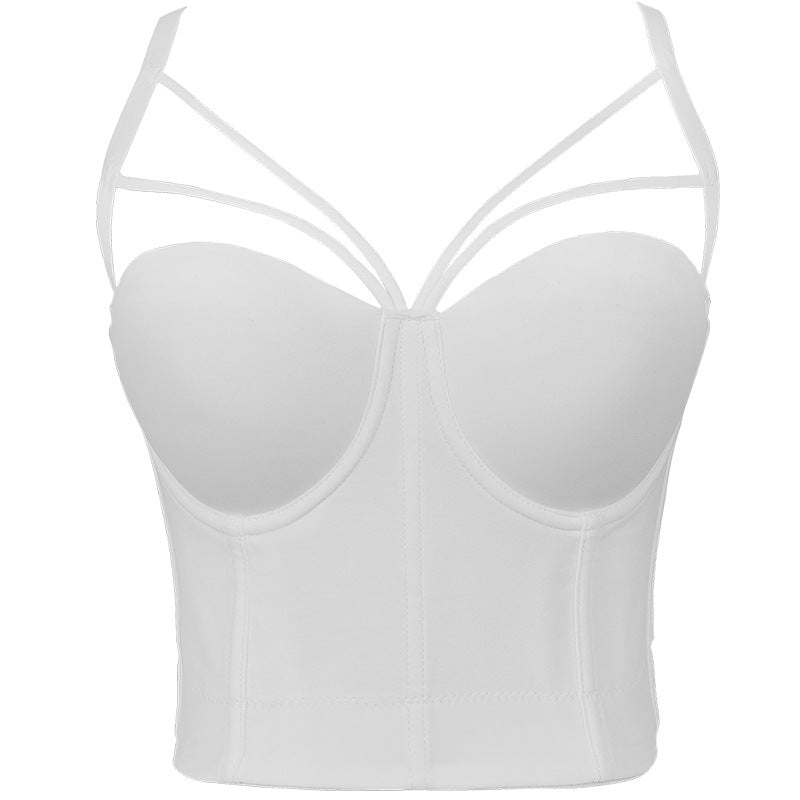 Sexy Backless Camisole with Steel Ring Shaping Bra for Women