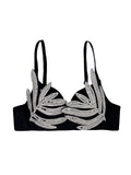 Evening Dress Party Black High-Design Silver 3D Rhinestone Outerwear Shaping Bra