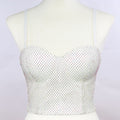 Mesh Backless Elastic Shaping Bustier with Exposed Navel and Strapless Design