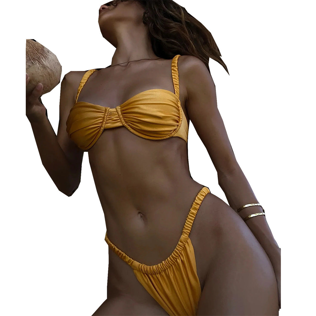 Bikini Pure Color Women's Swimsuit Two-Piece