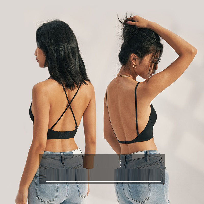 Thin push-up anti-sagging multifunctional shoulder straps U-shaped sling sexy backless bra