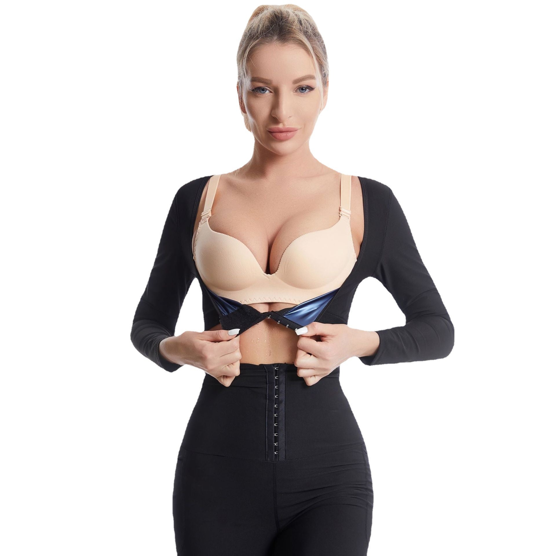 Women's Corrective Underwear Breast Support Chest Sweating Clothing Gathered Back Corset Short-Sleeved Body Sculpting Half Vest