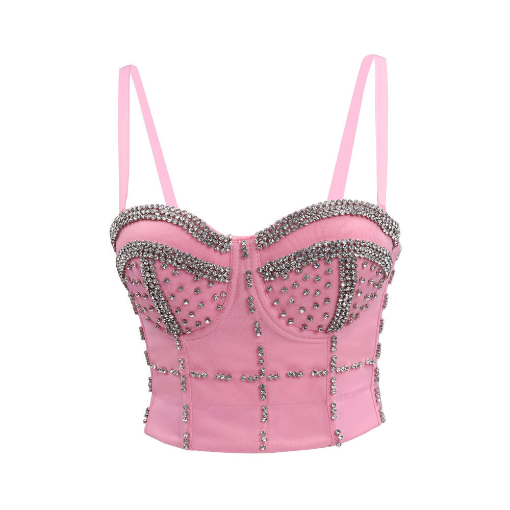 Shaping Outerwear Bra Beaded Sequined Performance Wear Gathered