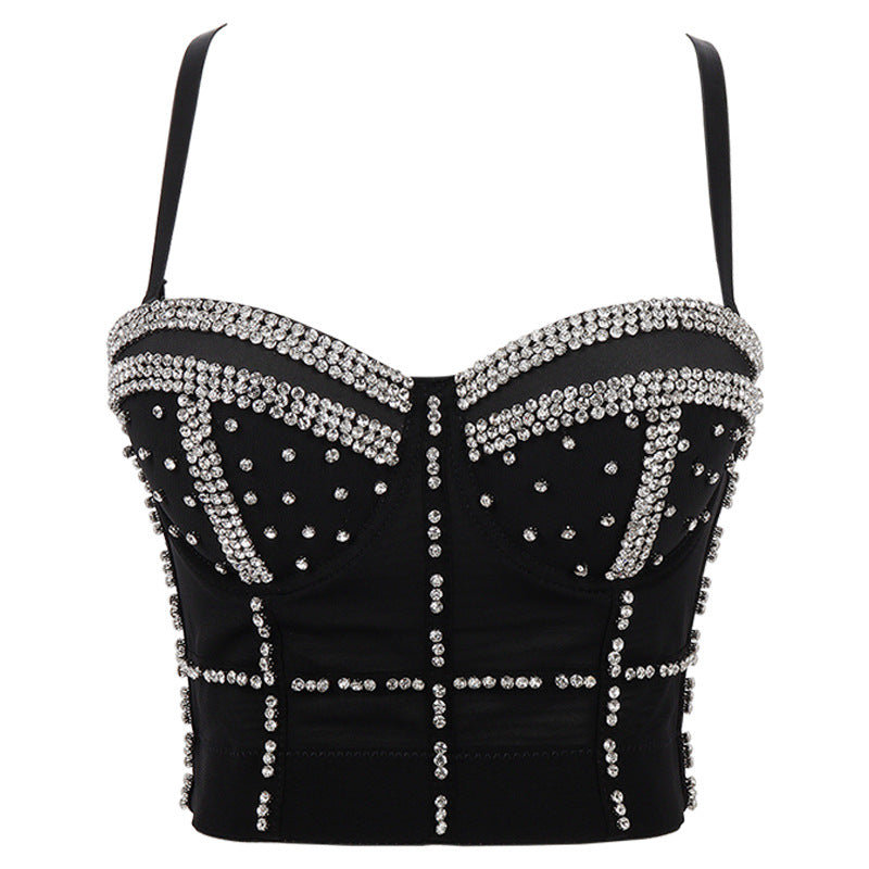Shaping Outerwear Bra Beaded Sequined Performance Wear Gathered