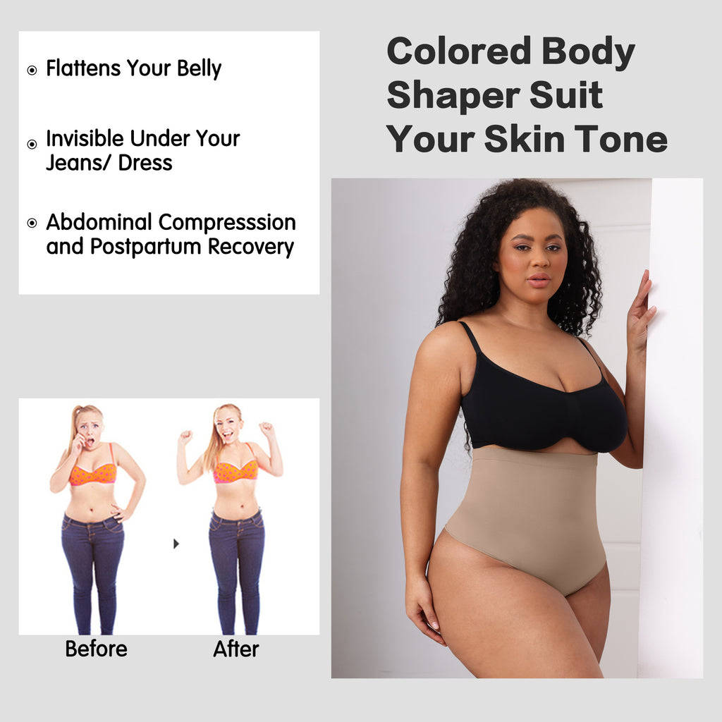 Women's Reduces Belly Postpartum Shaping Reinforced Plus Size Thong Butt-Lifting Panties Thin Style