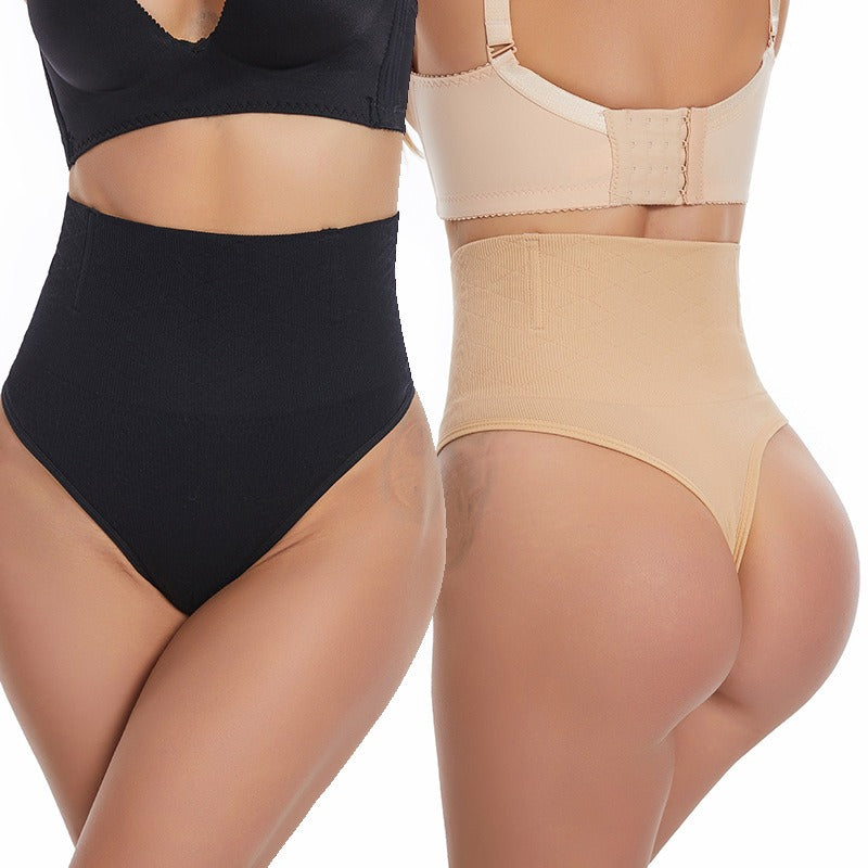 Women's T-shaped pants with strong hip lifting and abdominal tightening, and fish bone steel bone waist waist shaping underwear
