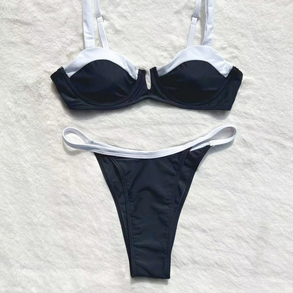 Bikini with Splicing Design Sexy Two-Piece Women's Swimsuit