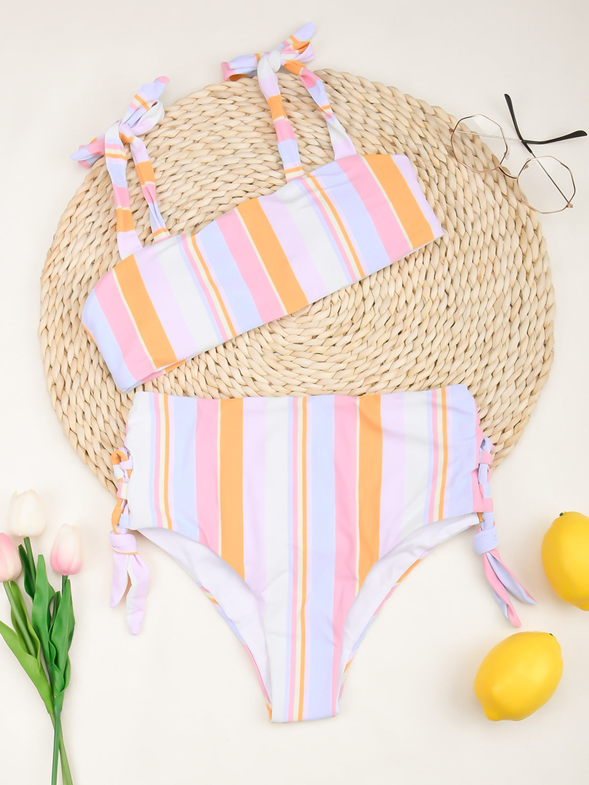 Bikini Pure Color Two-Piece Women's Swimsuit