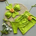 Three-Piece Bikini  Style Sexy Floral Separated Women's Swimsuit