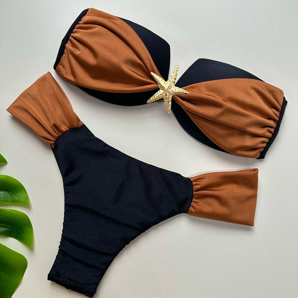 Sexy Bikini Spaghetti Strap Patchwork Two-Piece Women's Swimsuit