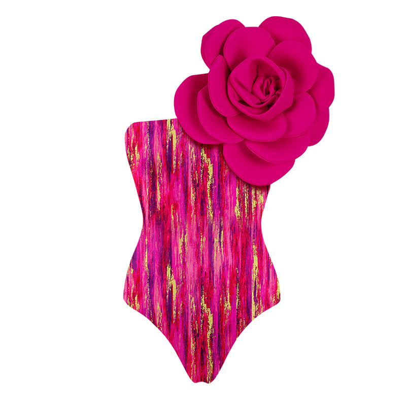 Women's swimsuit Vintage Off Shoulder Printed Onepiece  bikini set Swimsuit Sarong  Summer Swimwear Beachwear Bathing suit
