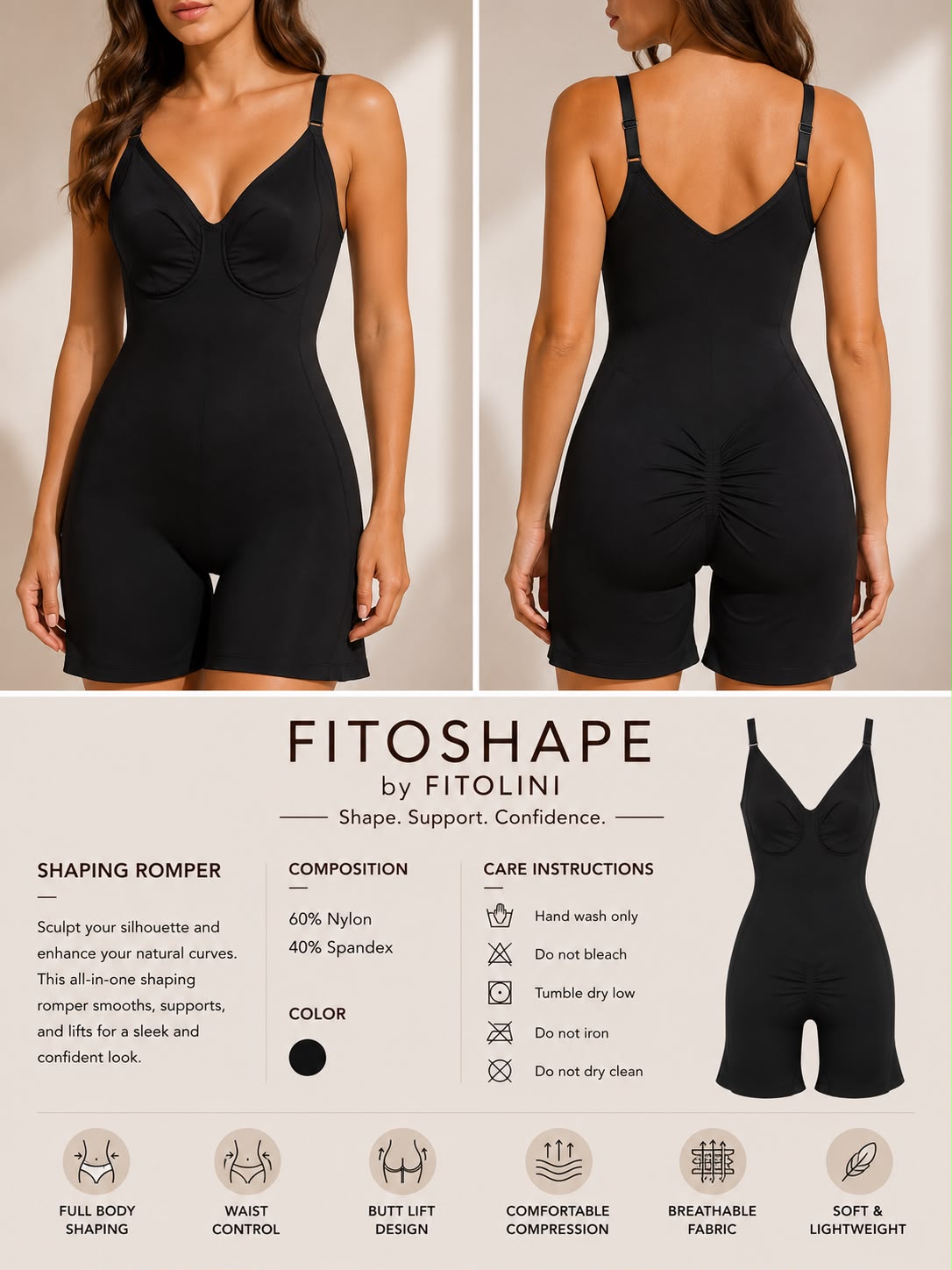 FITOSHAPE by FITOLINI – Shaping Romper